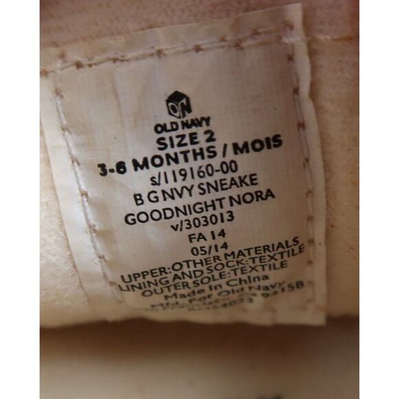 Old Navy Shoes Baby Sneakers High Top Navy Blue Size 2 3-6 Months Infant Kids - Picture 10 of 10